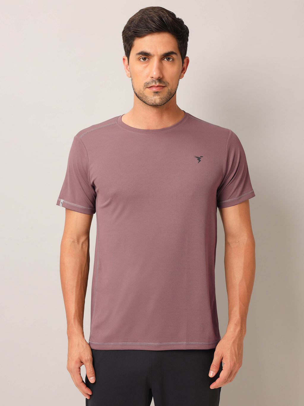 Technosport Crew Neck Tshirt (Honey Comb Fabric) - OR10 - OX BLOOD RED