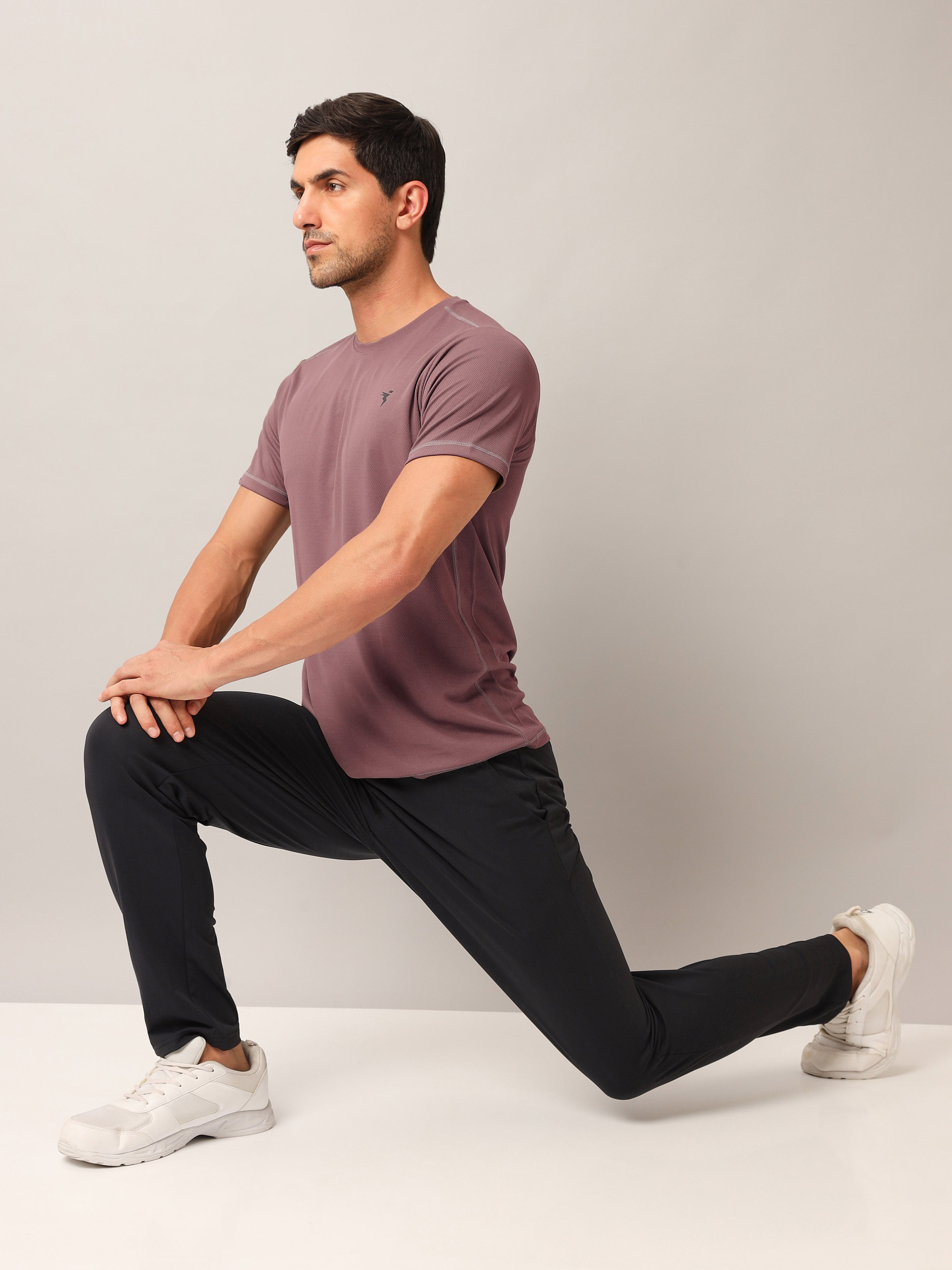 Technosport Crew Neck Tshirt (Honey Comb Fabric) - OR10 - OX BLOOD RED