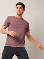 Technosport Crew Neck Tshirt (Honey Comb Fabric) - OR10 - OX BLOOD RED
