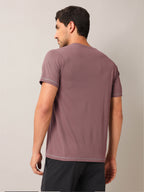 Technosport Crew Neck Tshirt (Honey Comb Fabric) - OR10 - OX BLOOD RED