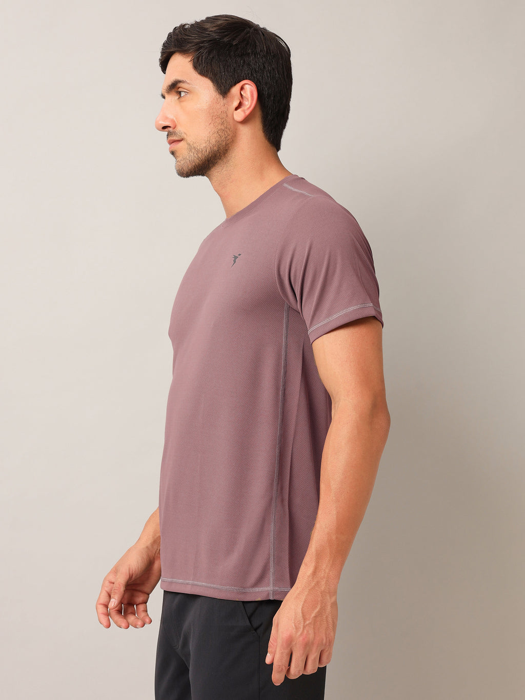 Technosport Crew Neck Tshirt (Honey Comb Fabric) - OR10 - OX BLOOD RED