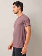 Technosport Crew Neck Tshirt (Honey Comb Fabric) - OR10 - OX BLOOD RED