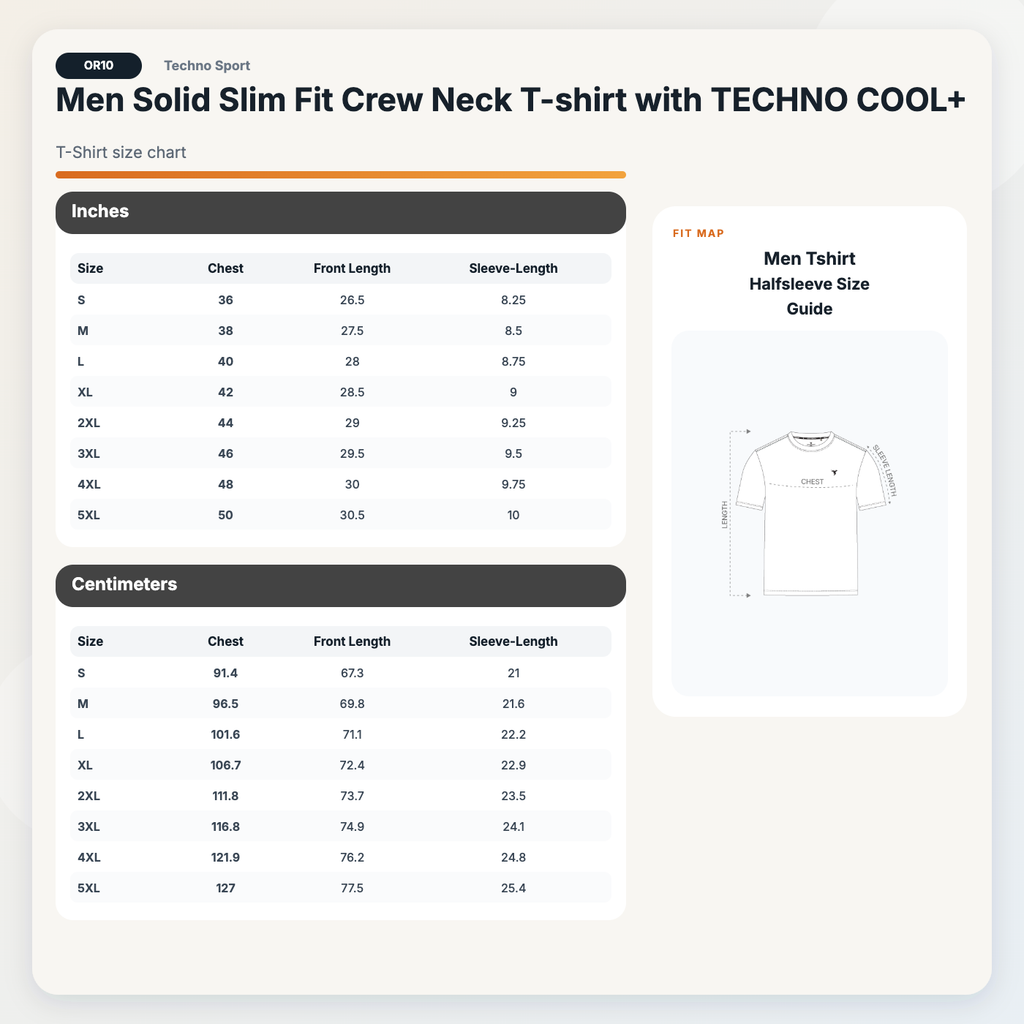 Technosport Crew Neck Tshirt (Honey Comb Fabric) - OR10 - BLACK