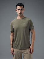Technosport Crew Neck Tshirt (Honey Comb Fabric) - OR10 - SMOKEY OLIVE