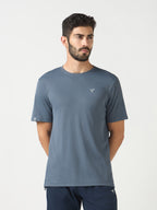 Technosport Crew Neck Tshirt (Honey Comb Fabric) - OR10 - VINTAGE INDIGO