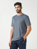 Technosport Crew Neck Tshirt (Honey Comb Fabric) - OR10 - VINTAGE INDIGO