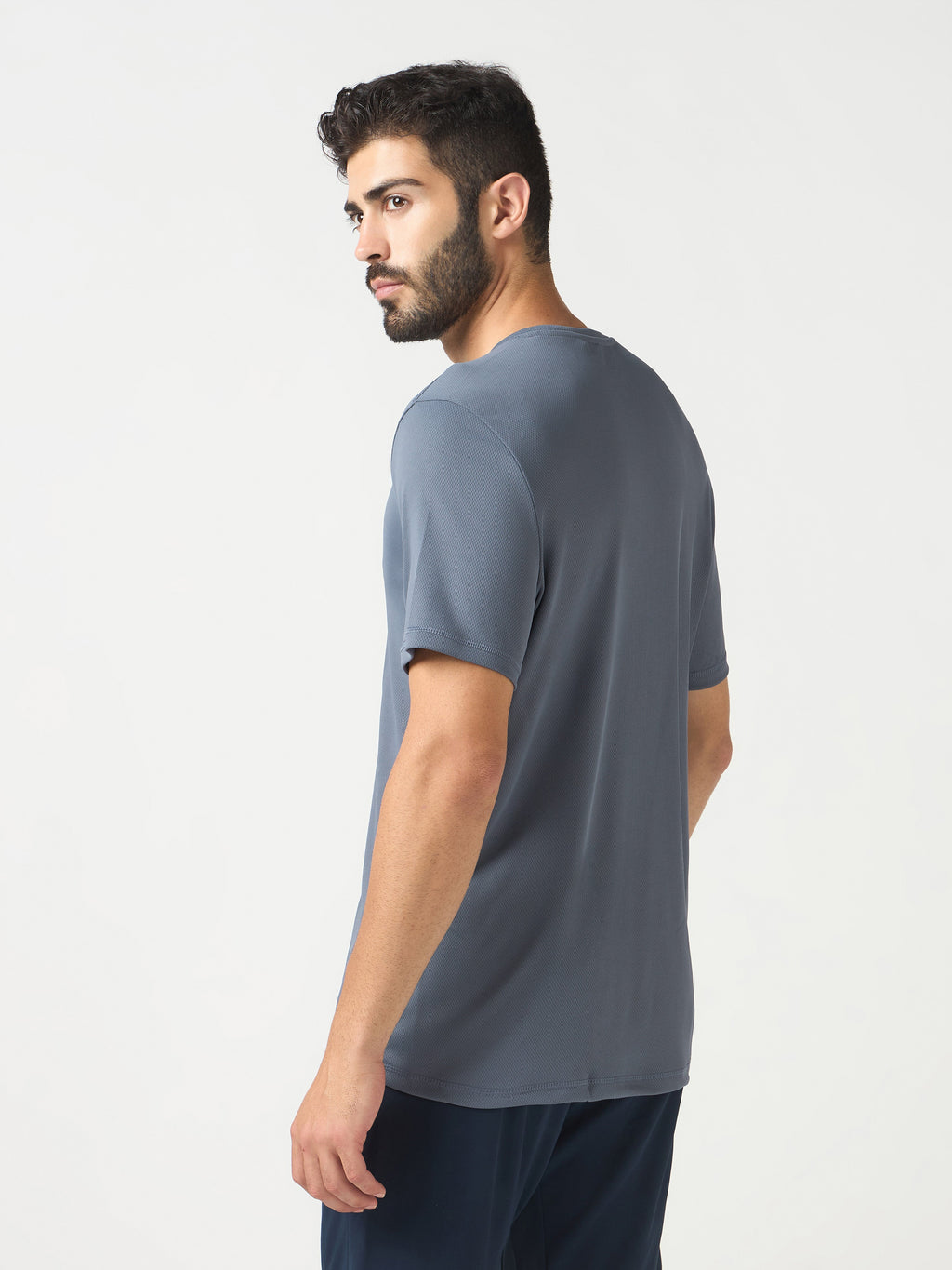 Technosport Crew Neck Tshirt (Honey Comb Fabric) - OR10 - VINTAGE INDIGO