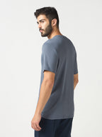 Technosport Crew Neck Tshirt (Honey Comb Fabric) - OR10 - VINTAGE INDIGO