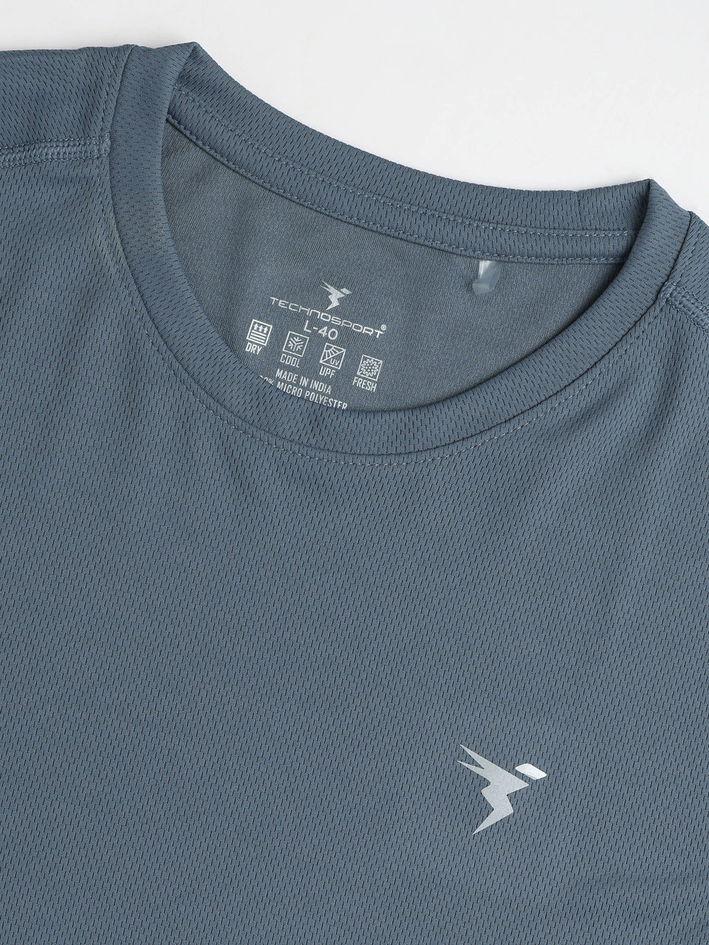Technosport Crew Neck Tshirt (Honey Comb Fabric) - OR10 - VINTAGE INDIGO