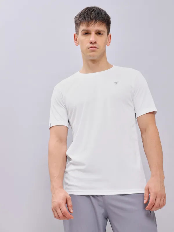Technosport Crew Neck Tshirt (Honey Comb Fabric) - OR10 - WHITE