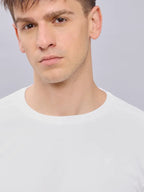 Technosport Crew Neck Tshirt (Honey Comb Fabric) - OR10 - WHITE