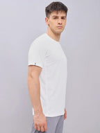 Technosport Crew Neck Tshirt (Honey Comb Fabric) - OR10 - WHITE