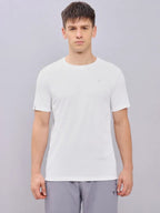 Technosport Crew Neck Tshirt (Honey Comb Fabric) - OR10 - WHITE