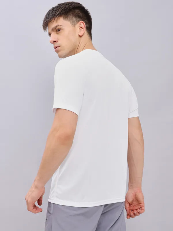 Technosport Crew Neck Tshirt (Honey Comb Fabric) - OR10 - WHITE