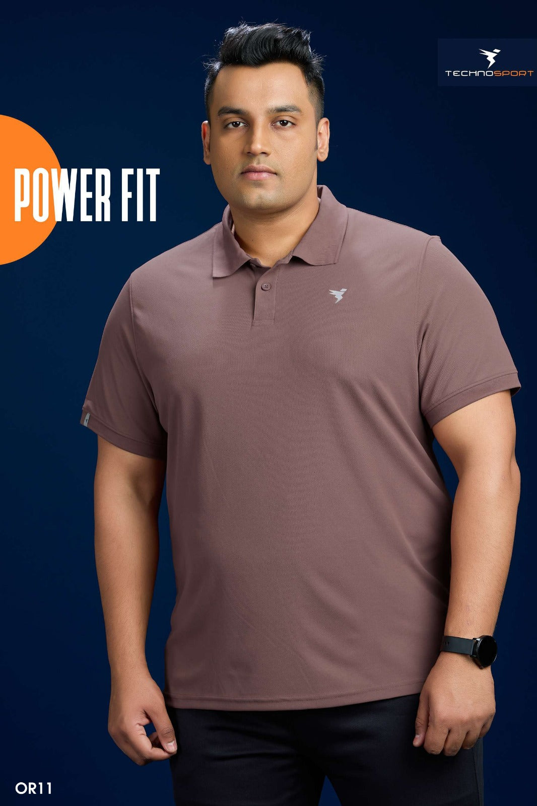Technosport Solid Collar TShirt (Matpiq) - OR11B - OX BLOOD RED