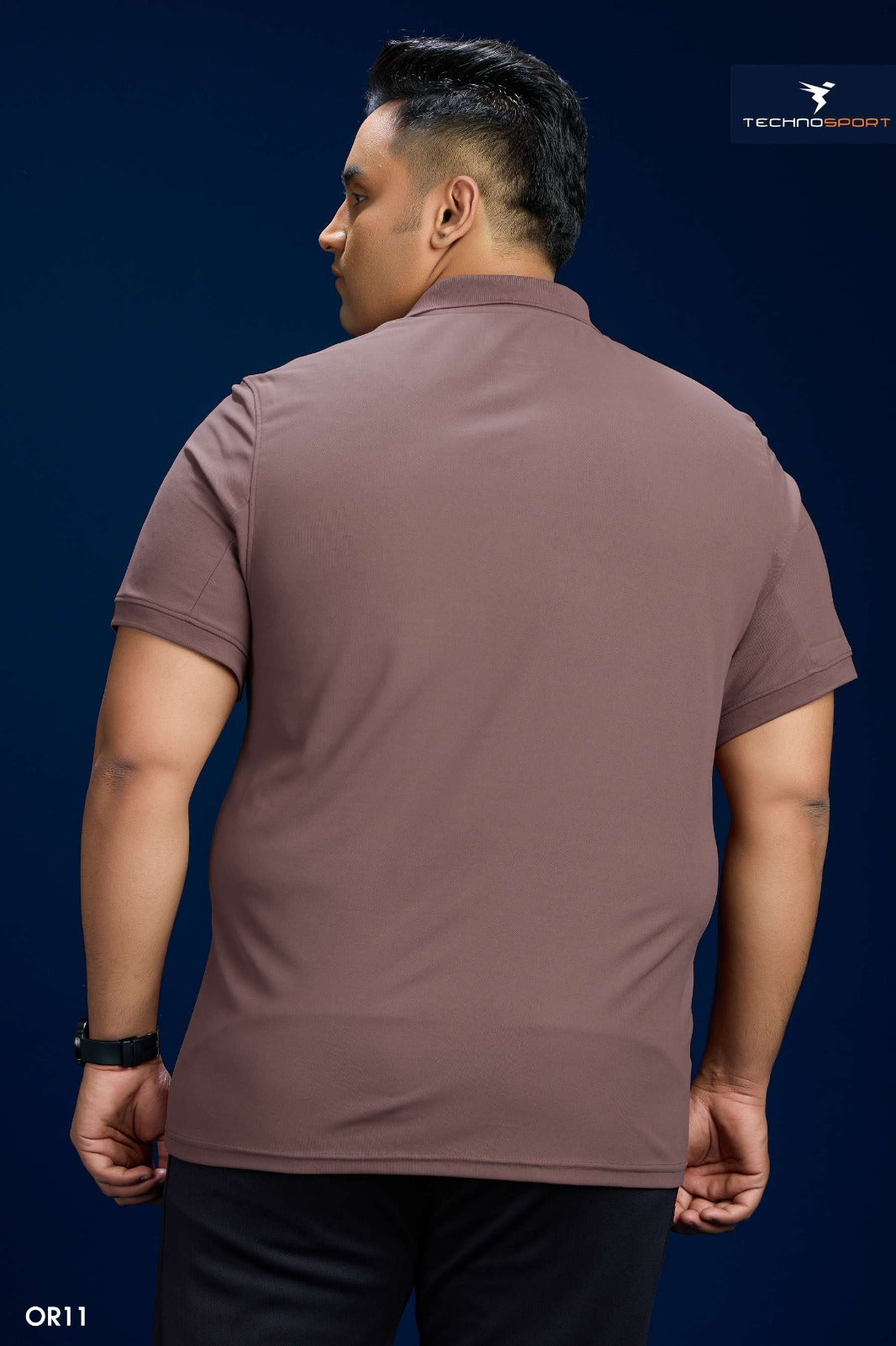 Technosport Solid Collar TShirt (Matpiq) - OR11B - OX BLOOD RED