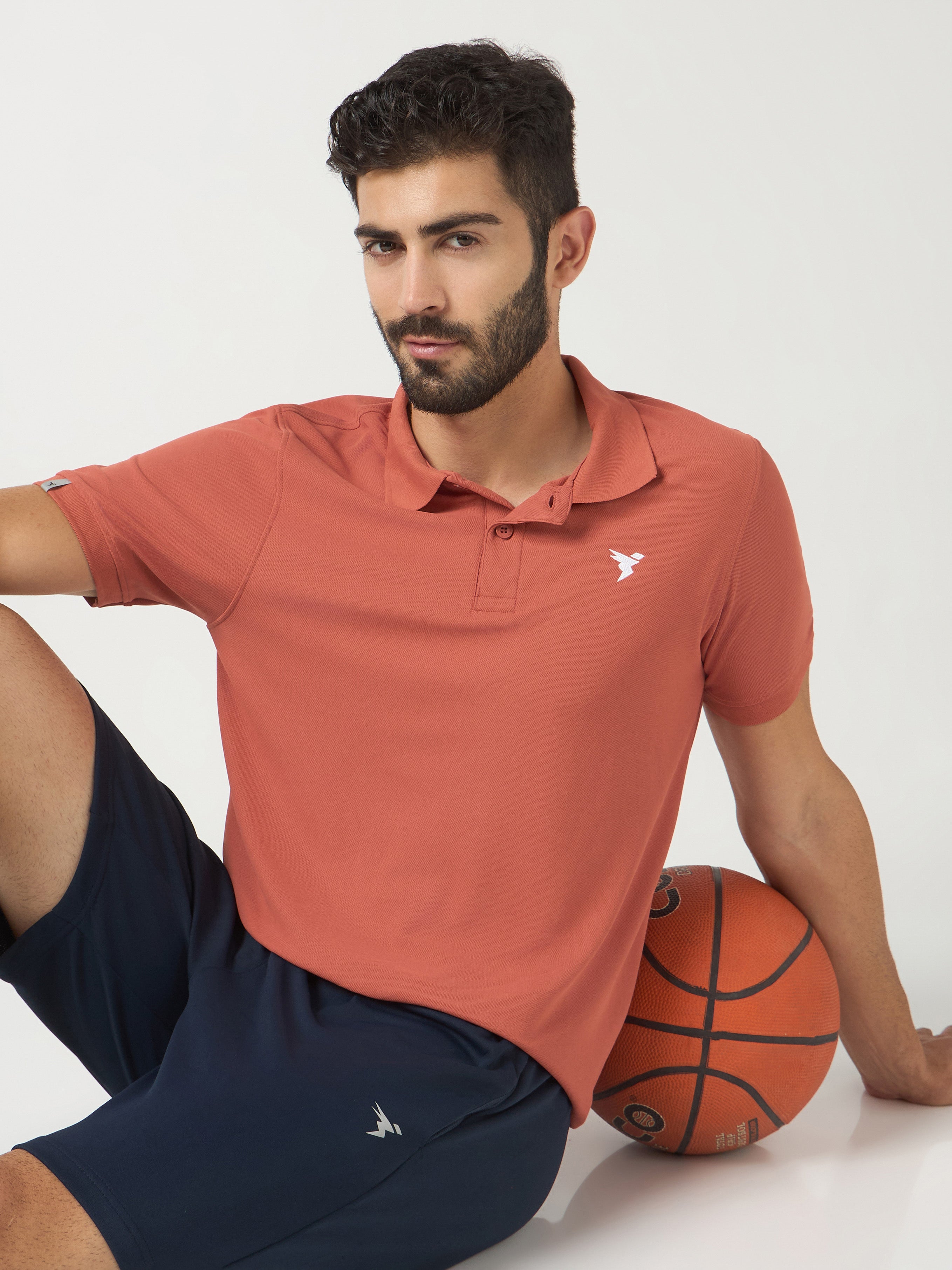 Technosport Collar Neck Tshirt (Matpiq) - OR11 - CHILLI FLAKES