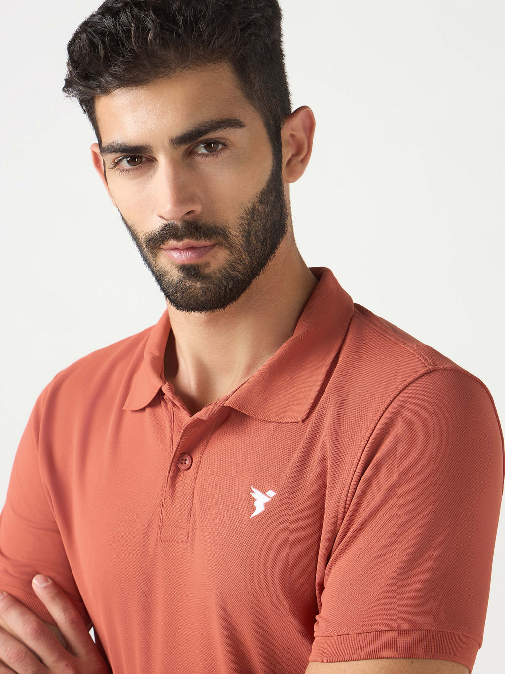Technosport Collar Neck Tshirt (Matpiq) - OR11 - CHILLI FLAKES