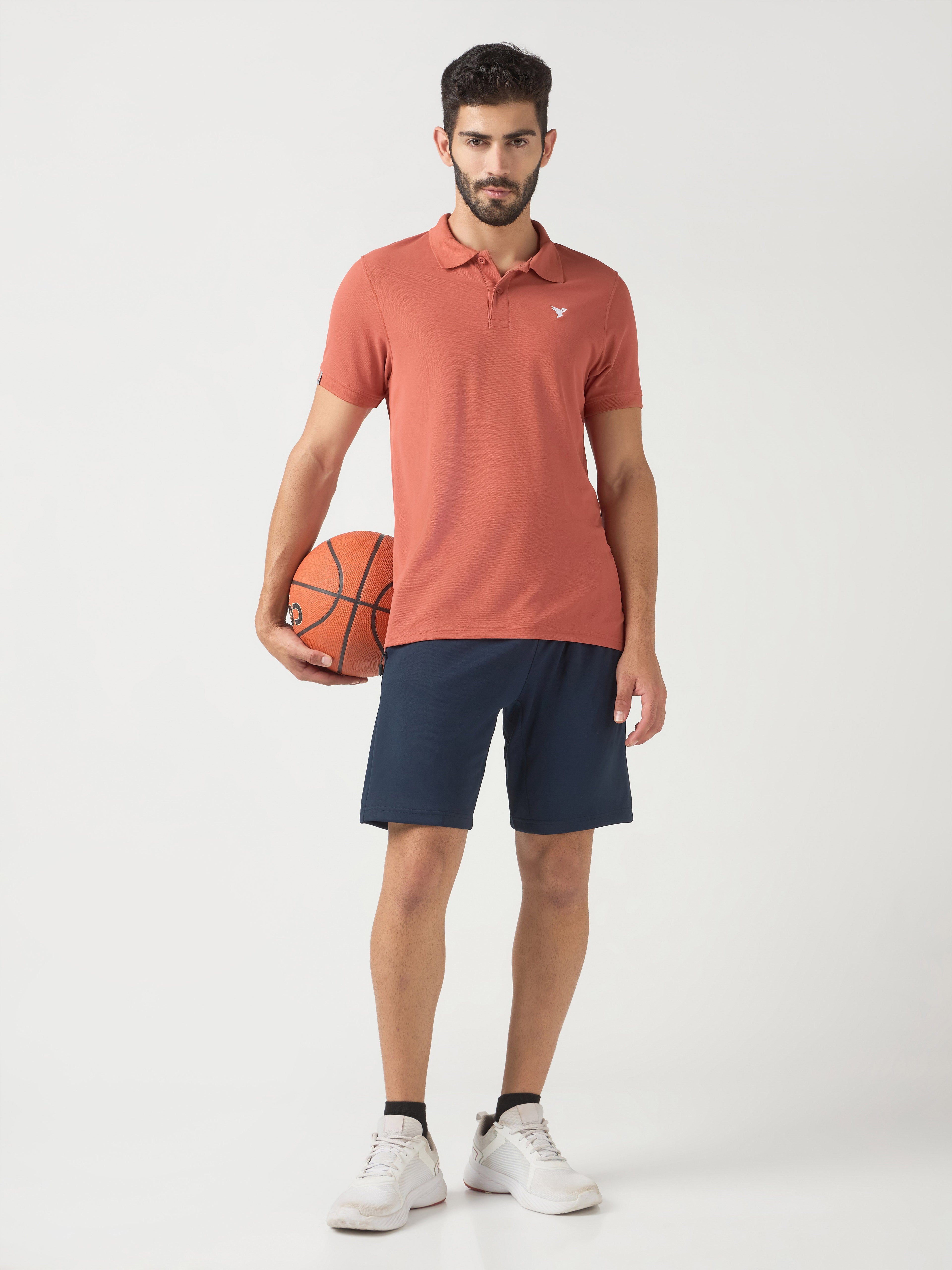 Technosport Collar Neck Tshirt (Matpiq) - OR11 - CHILLI FLAKES