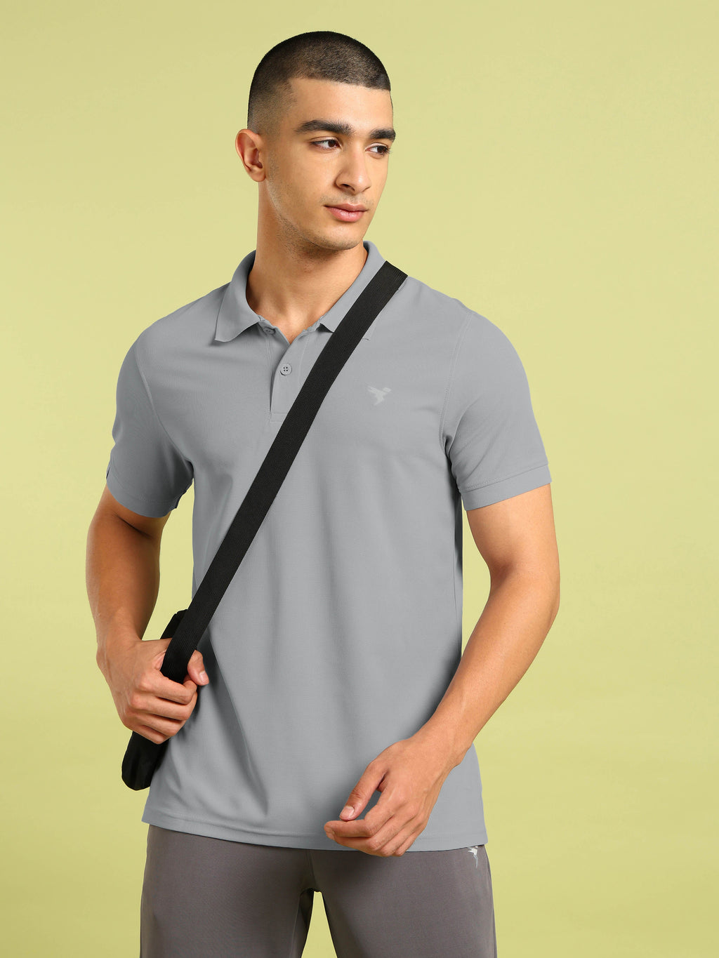 Technosport Collar Neck Tshirt (Matpiq) - OR11 - LT GREY B