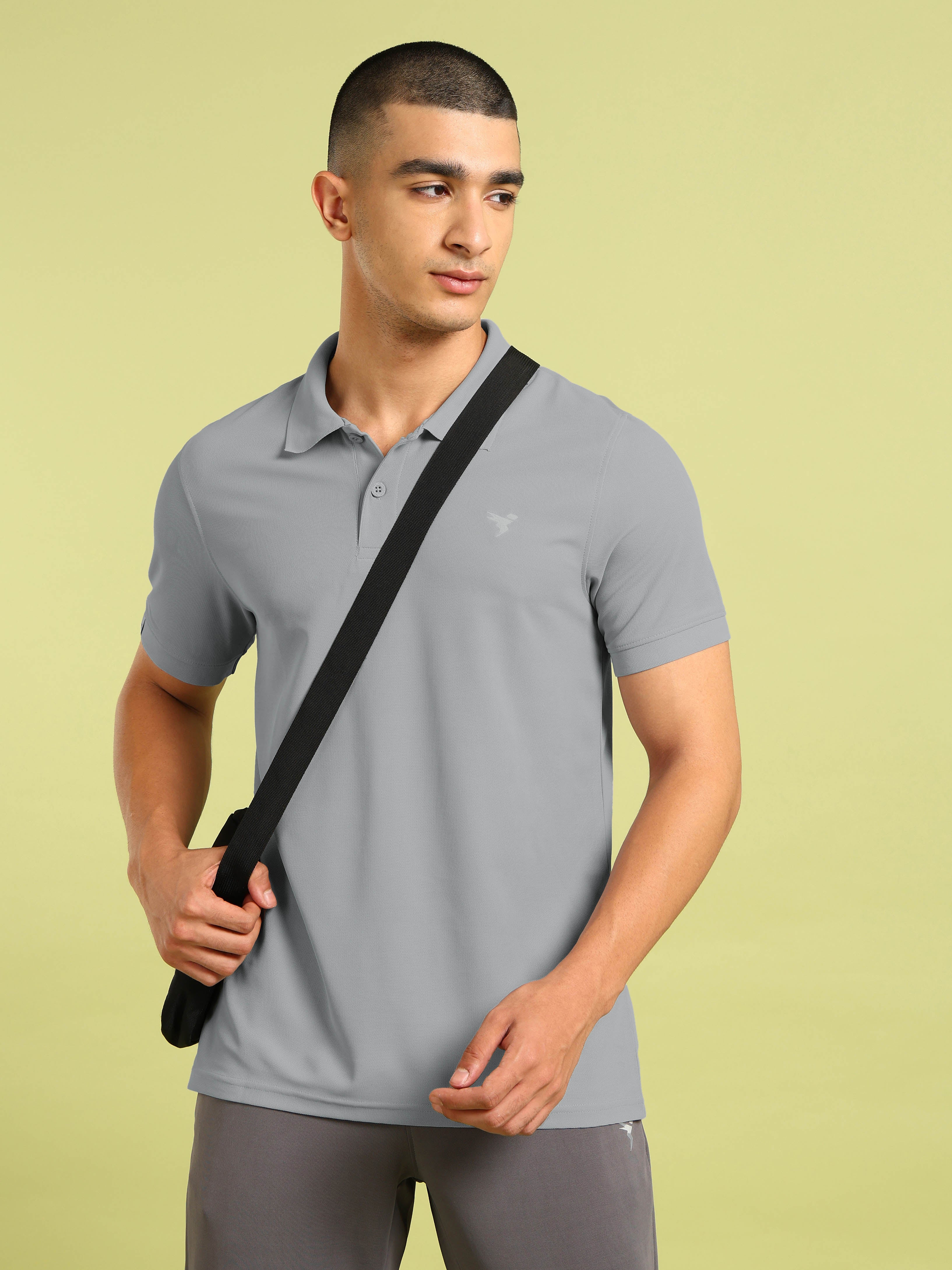 Technosport Collar Neck Tshirt (Matpiq) - OR11 - LT GREY B
