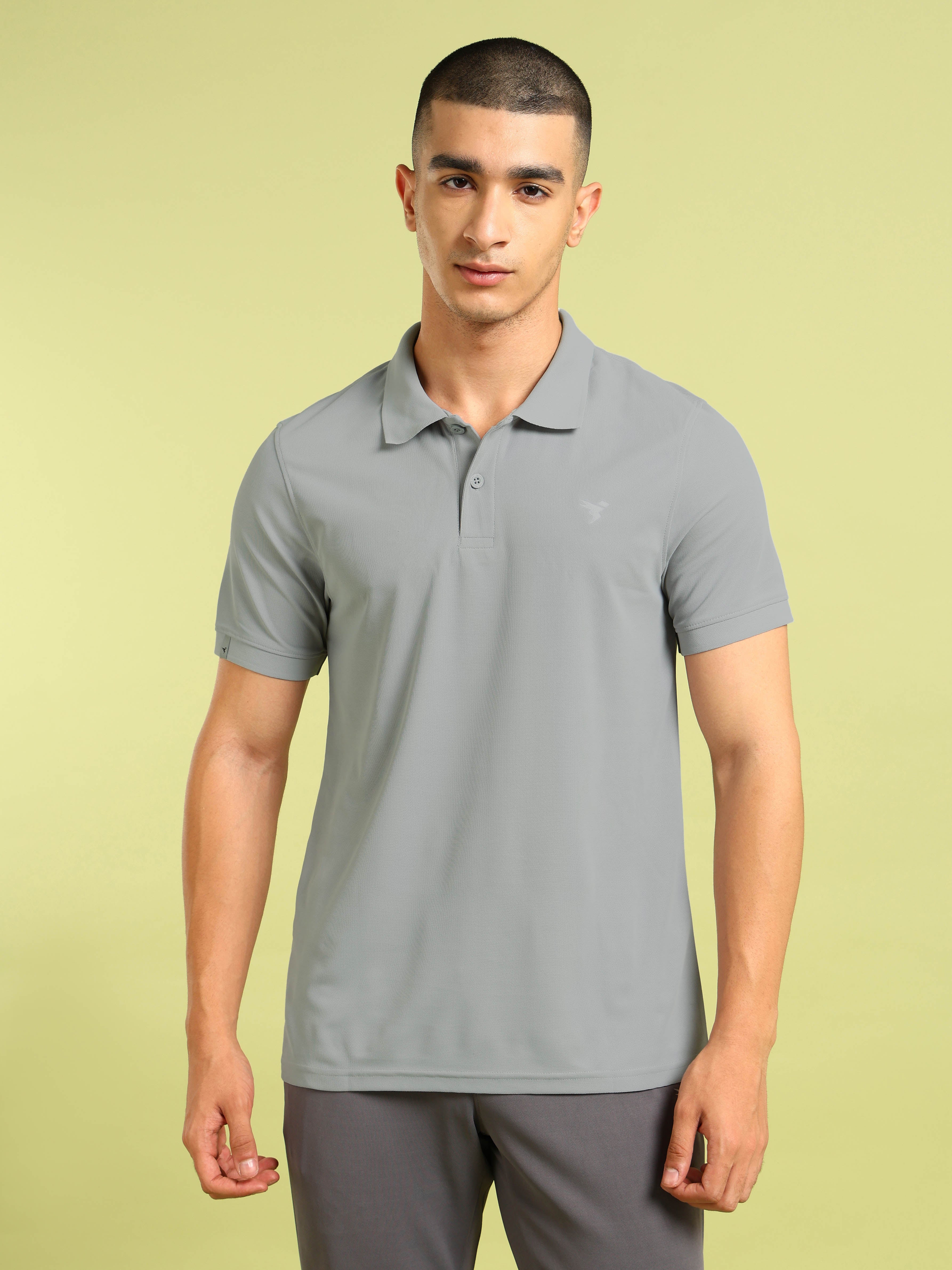 Technosport Collar Neck Tshirt (Matpiq) - OR11 - LT GREY B
