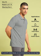 Technosport Collar Neck Tshirt (Matpiq) - OR11 - LT GREY B