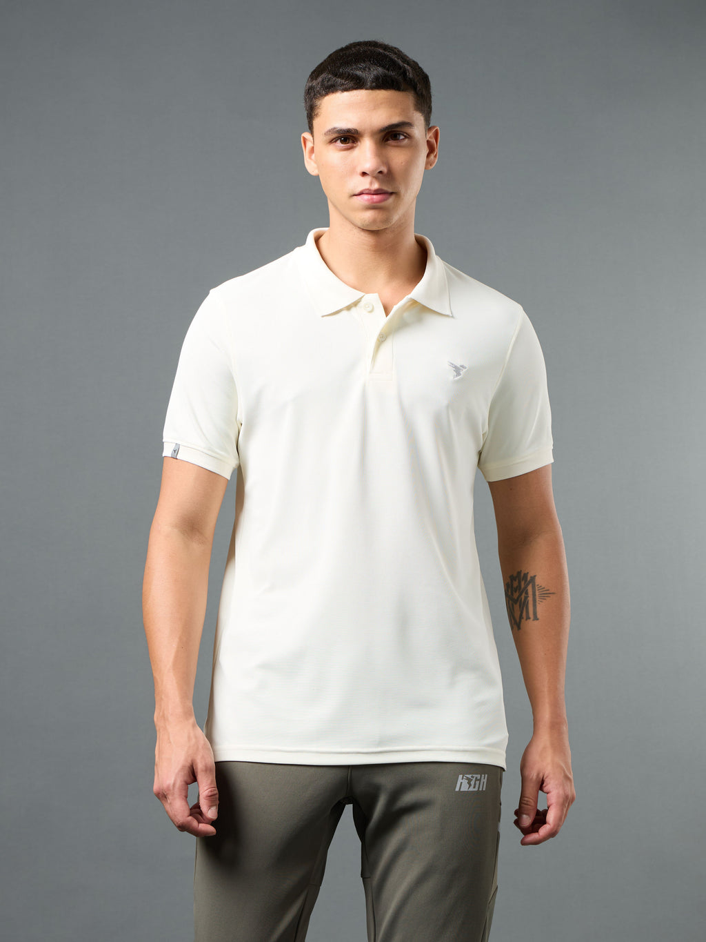 Technosport Collar Neck Tshirt (Matpiq) - OR11 - OFF WHITE B