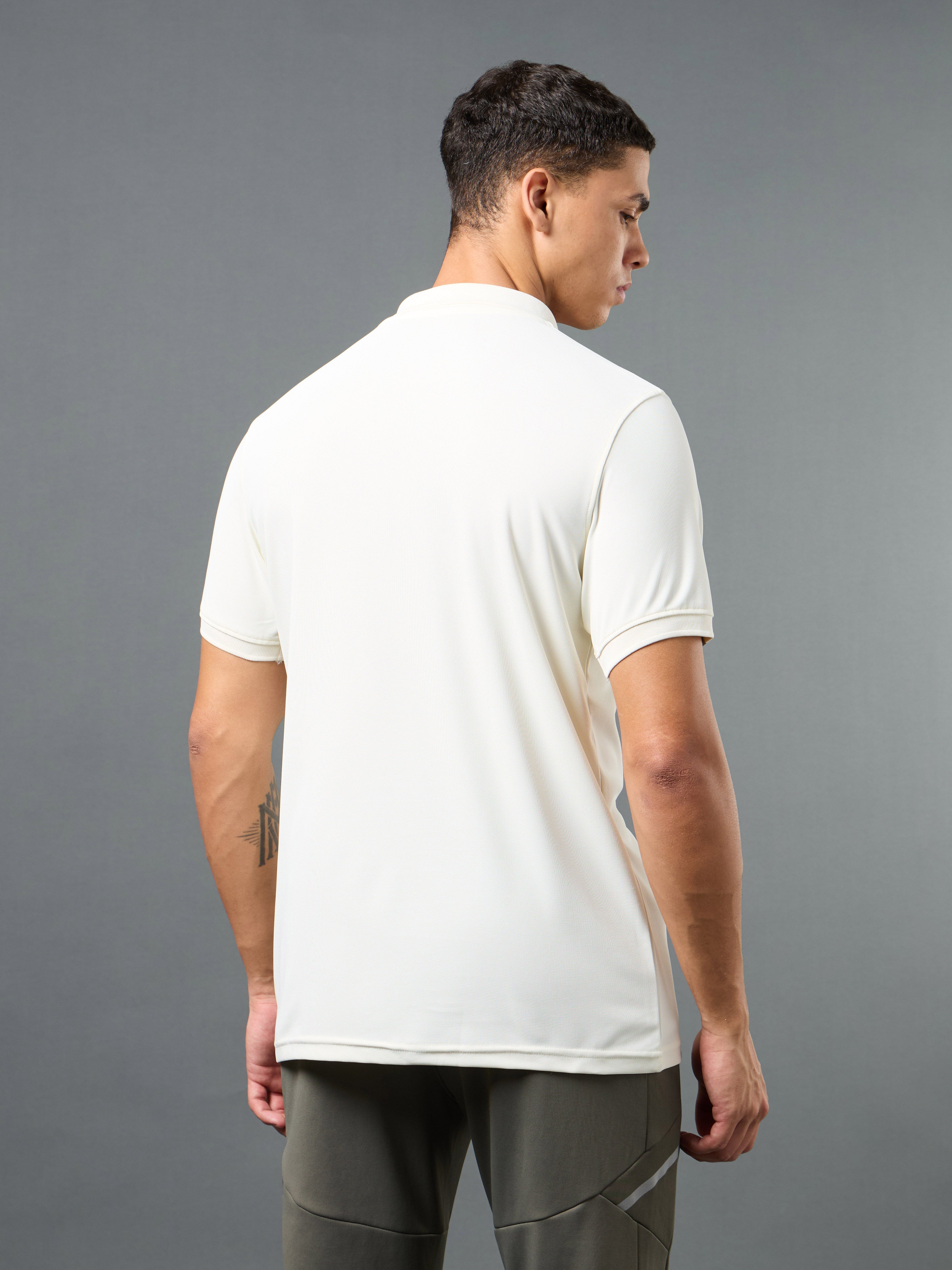Technosport Collar Neck Tshirt (Matpiq) - OR11 - OFF WHITE B
