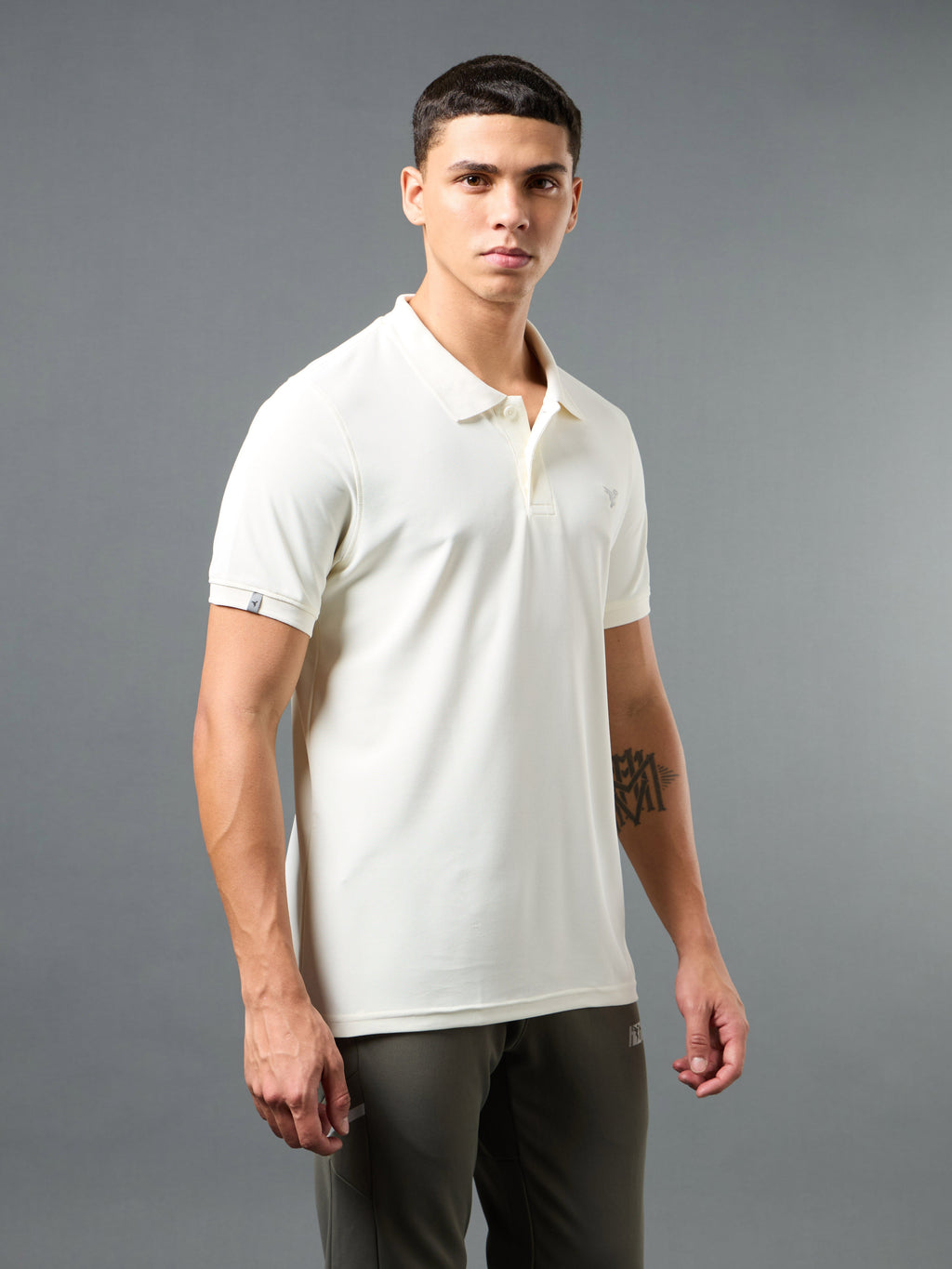 Technosport Collar Neck Tshirt (Matpiq) - OR11 - OFF WHITE B