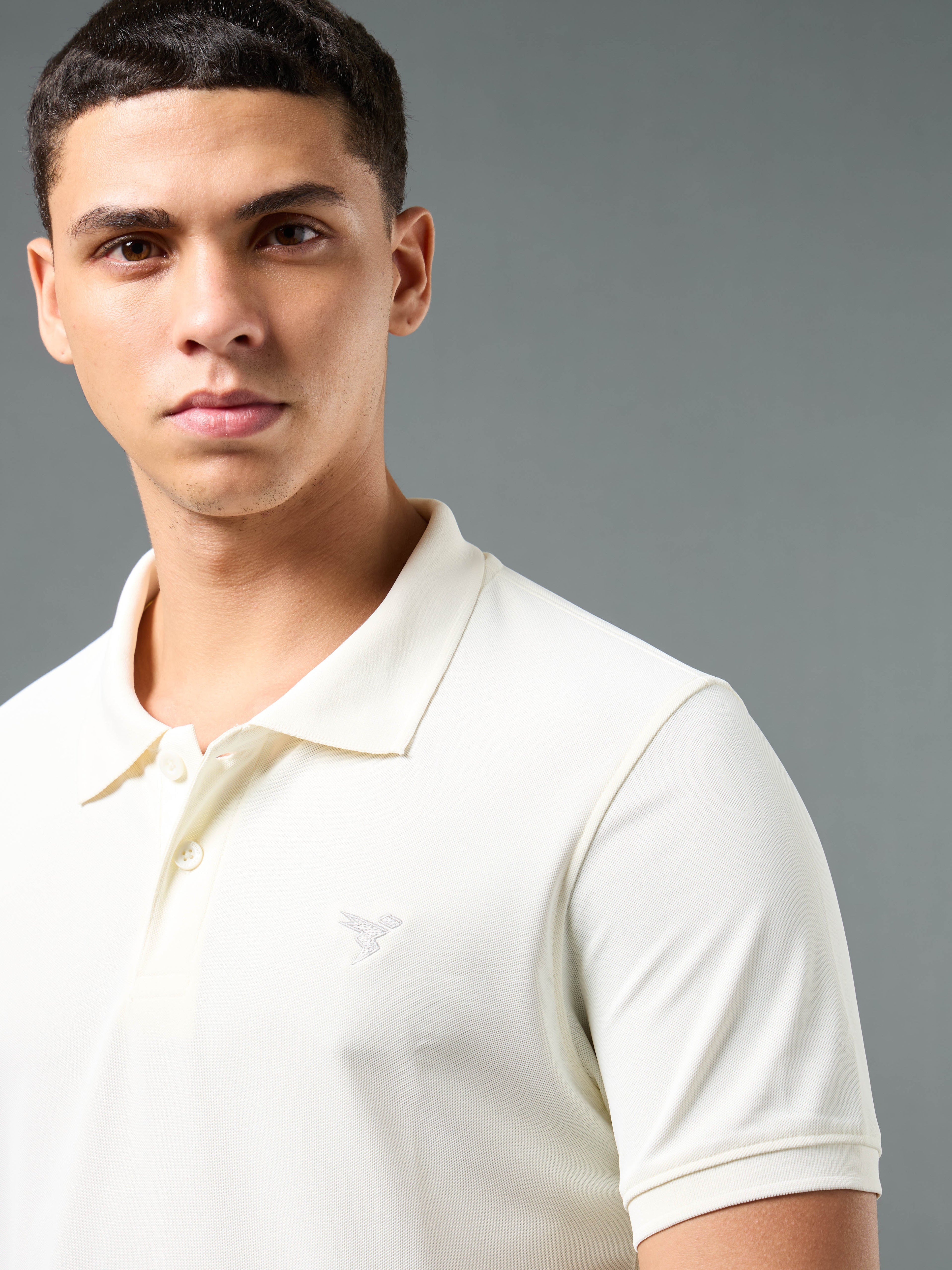 Technosport Collar Neck Tshirt (Matpiq) - OR11 - OFF WHITE B