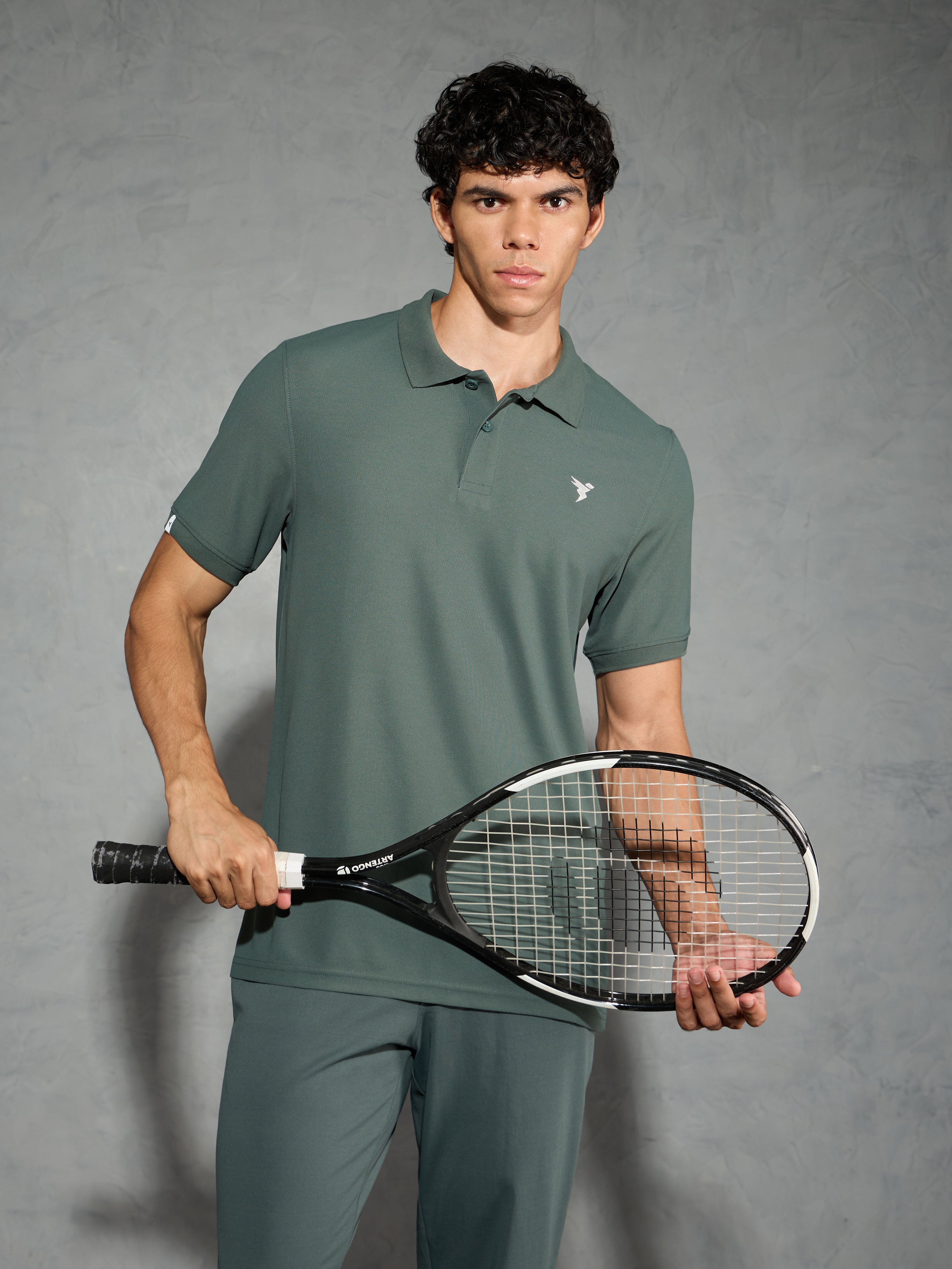 Technosport Collar Neck Tshirt (Matpiq) - OR11 - TREKKING GREEN