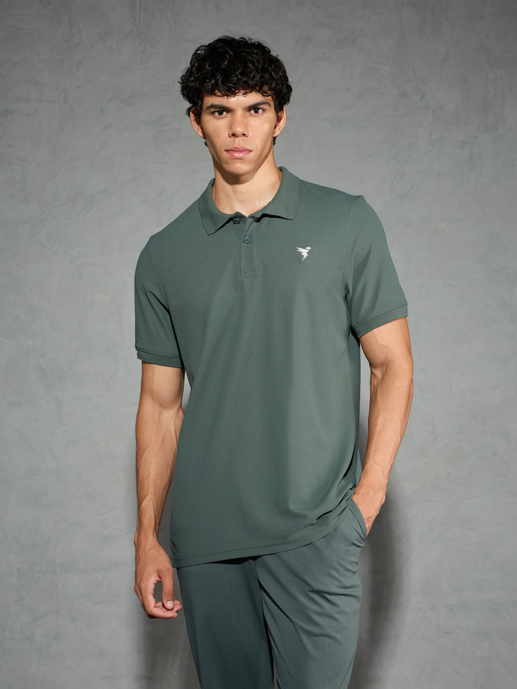 Technosport Collar Neck Tshirt (Matpiq) - OR11 - TREKKING GREEN