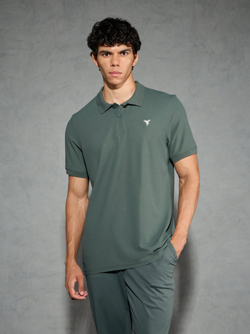 Technosport Collar Neck Tshirt (Matpiq) - OR11 - TREKKING GREEN