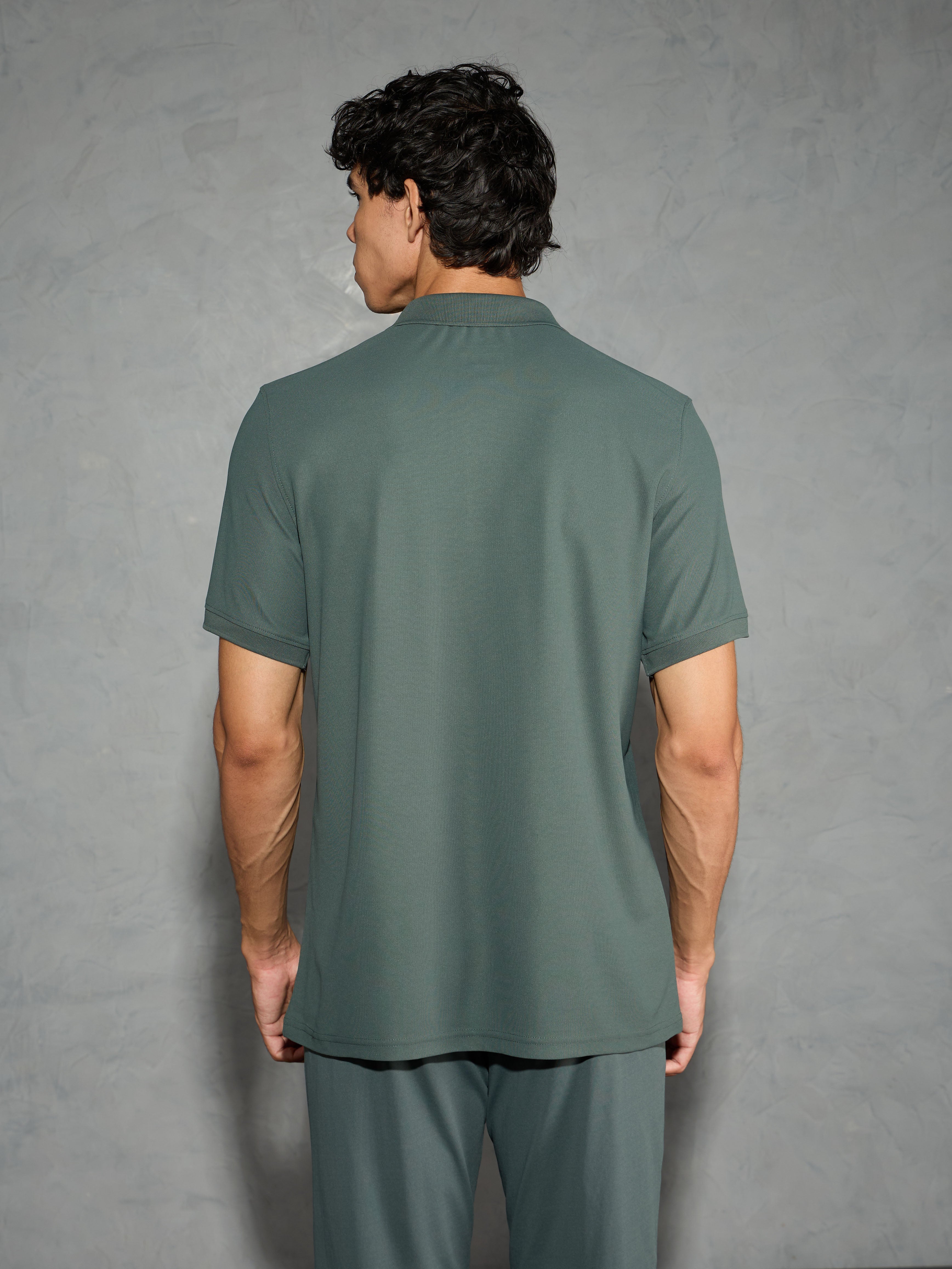 Technosport Collar Neck Tshirt (Matpiq) - OR11 - TREKKING GREEN