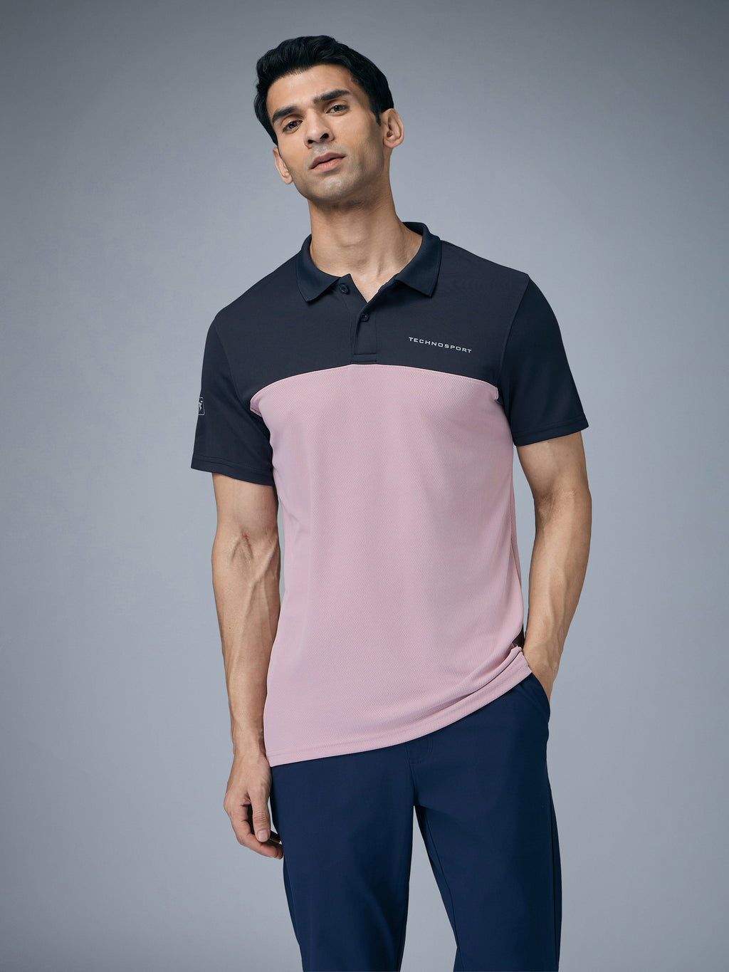 Technosport Collar Neck Tshirt (Techno Cool) - OR13 - DUSTY PINK