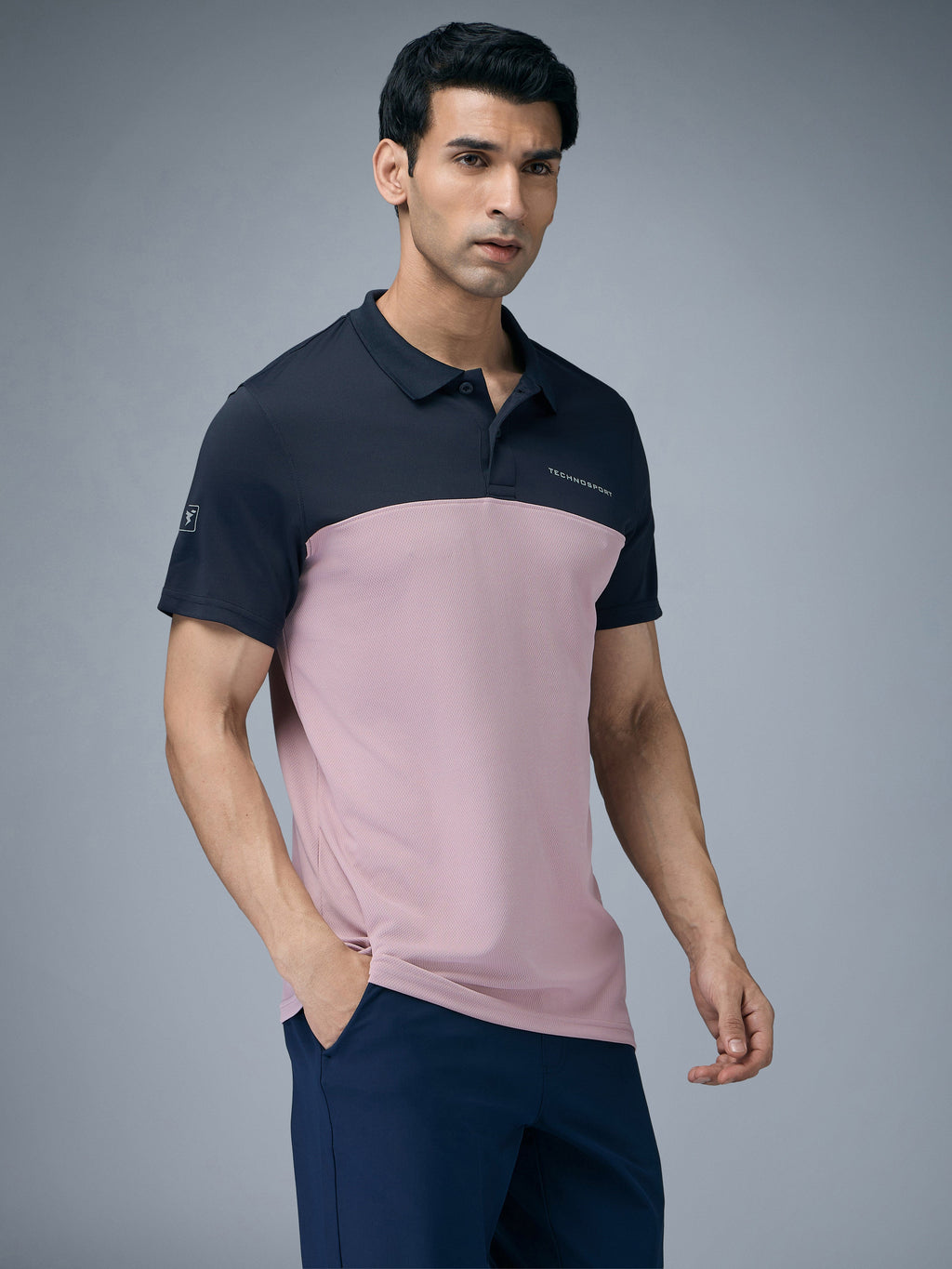 Technosport Collar Neck Tshirt (Techno Cool) - OR13 - DUSTY PINK