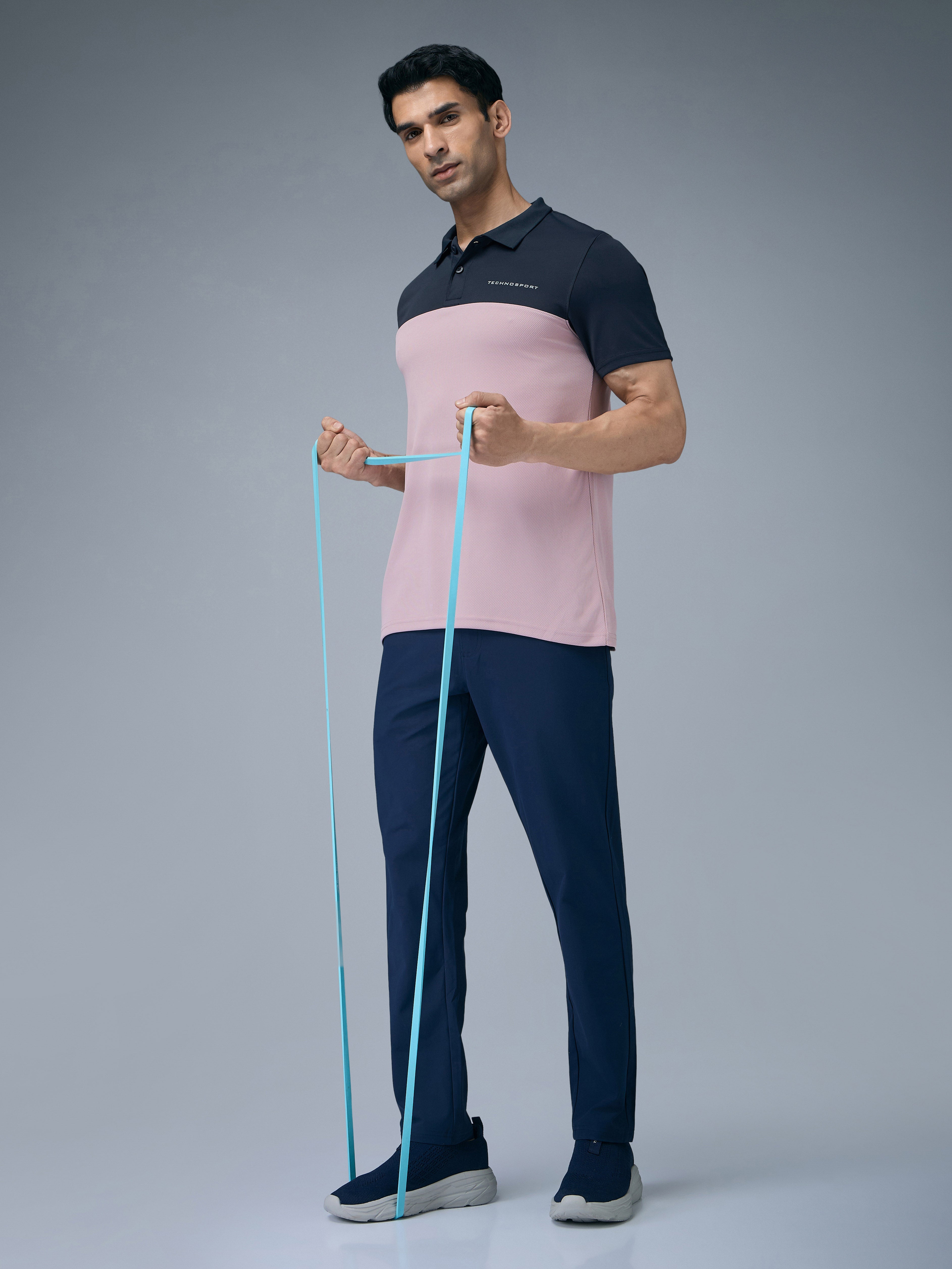 Technosport Collar Neck Tshirt (Techno Cool) - OR13 - DUSTY PINK