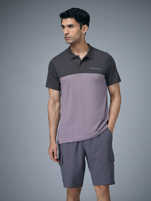 Technosport Collar Neck Tshirt (Techno Cool) - OR13 - GRAY RIDGE