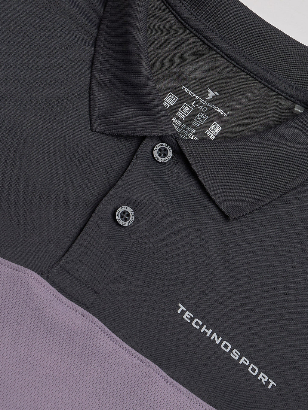Technosport Collar Neck Tshirt (Techno Cool) - OR13 - GRAY RIDGE