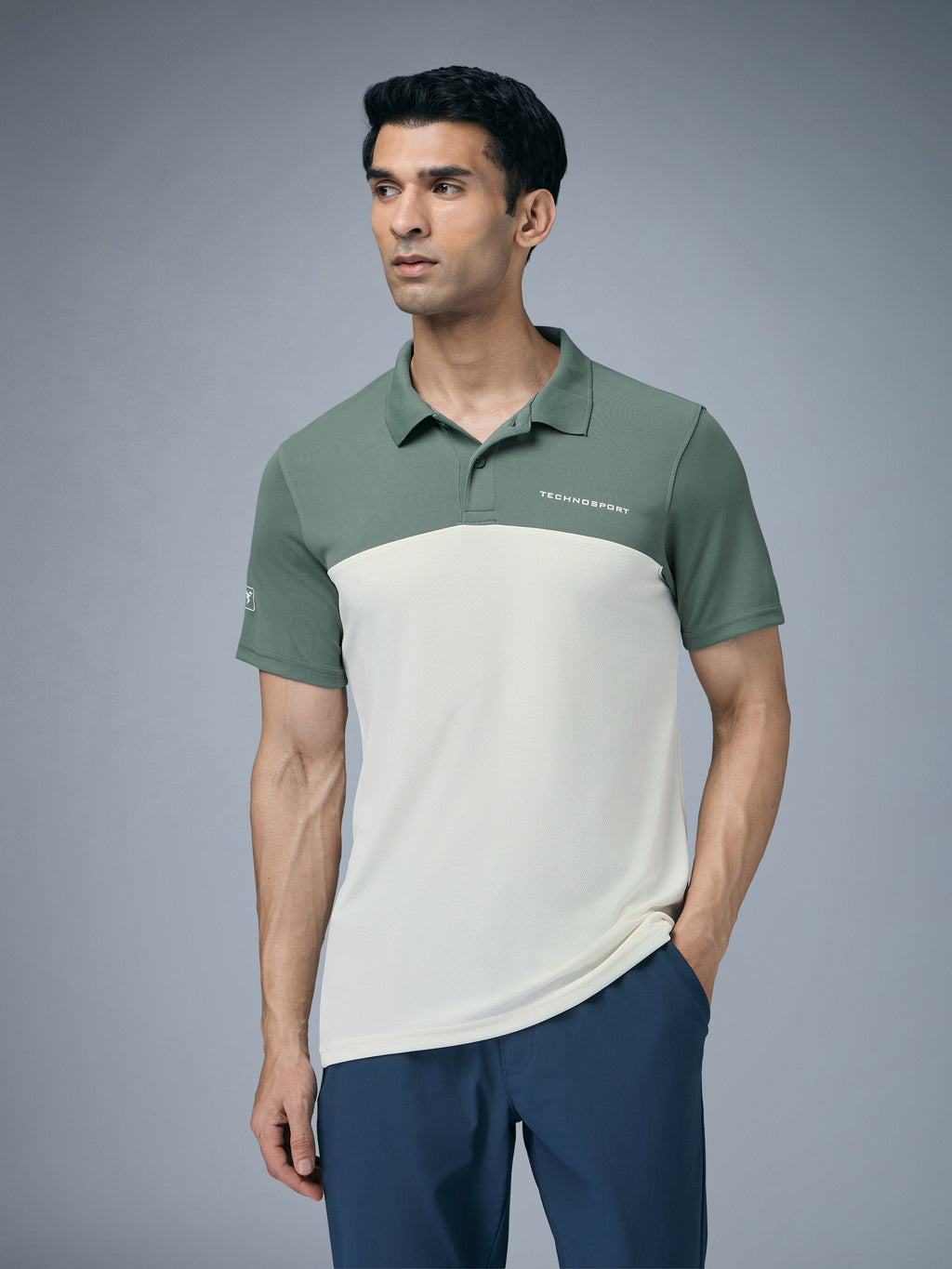 Technosport Collar Neck Tshirt (Techno Cool) - OR13 - OFF WHITE