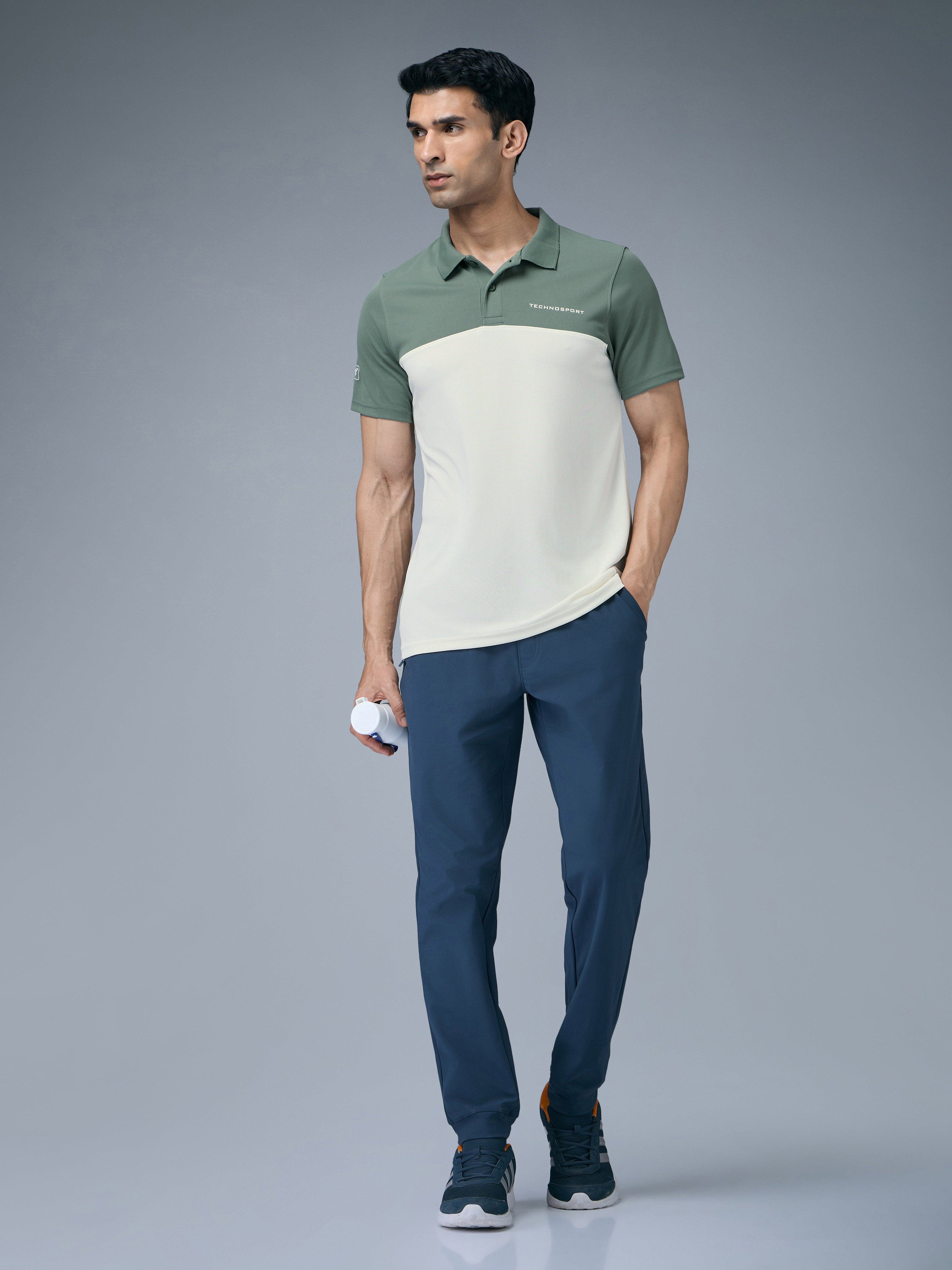 Technosport Collar Neck Tshirt (Techno Cool) - OR13 - OFF WHITE