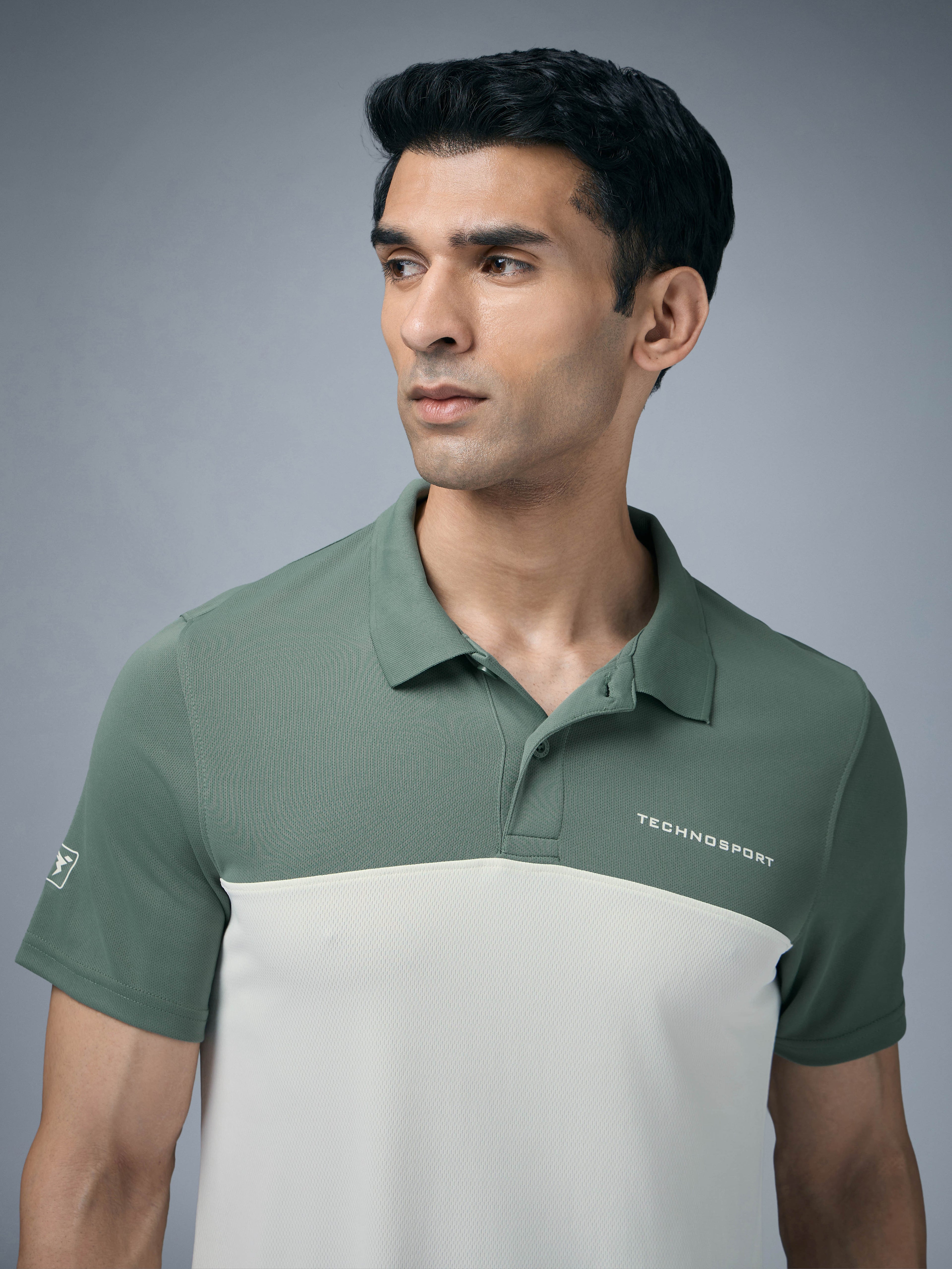 Technosport Collar Neck Tshirt (Techno Cool) - OR13 - OFF WHITE