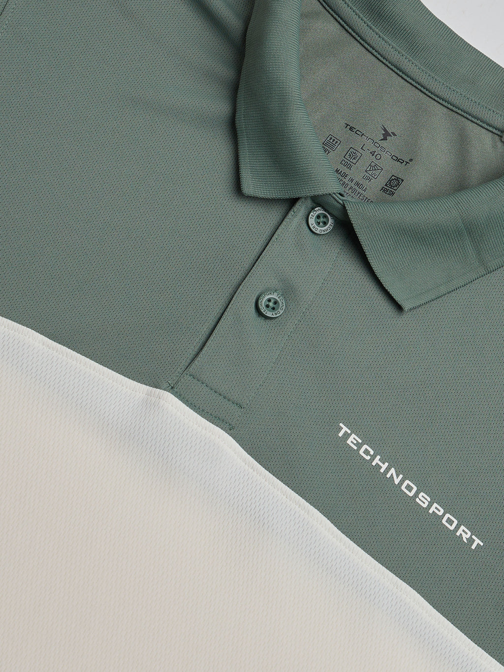 Technosport Collar Neck Tshirt (Techno Cool) - OR13 - OFF WHITE