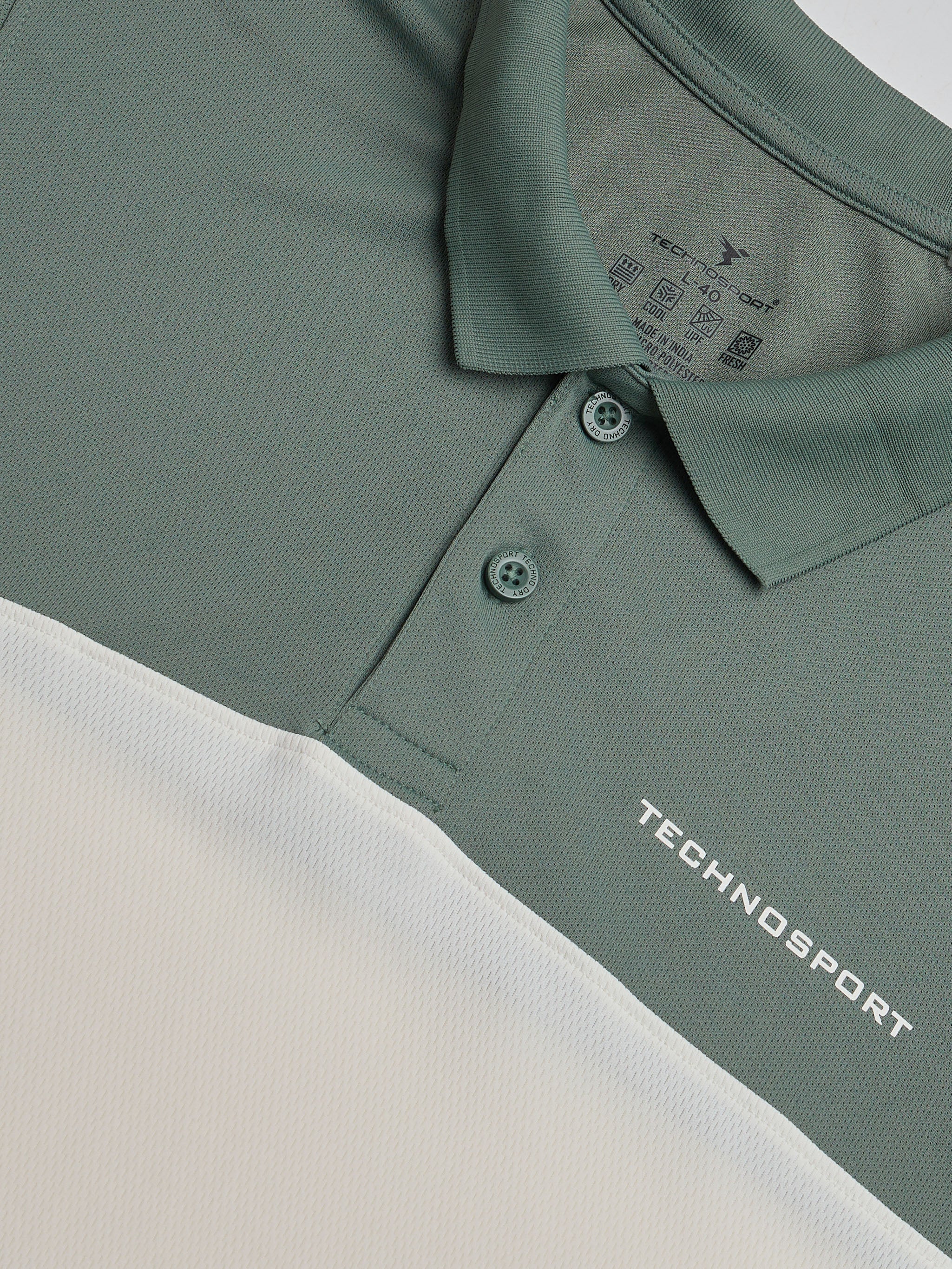 Technosport Collar Neck Tshirt (Techno Cool) - OR13 - OFF WHITE