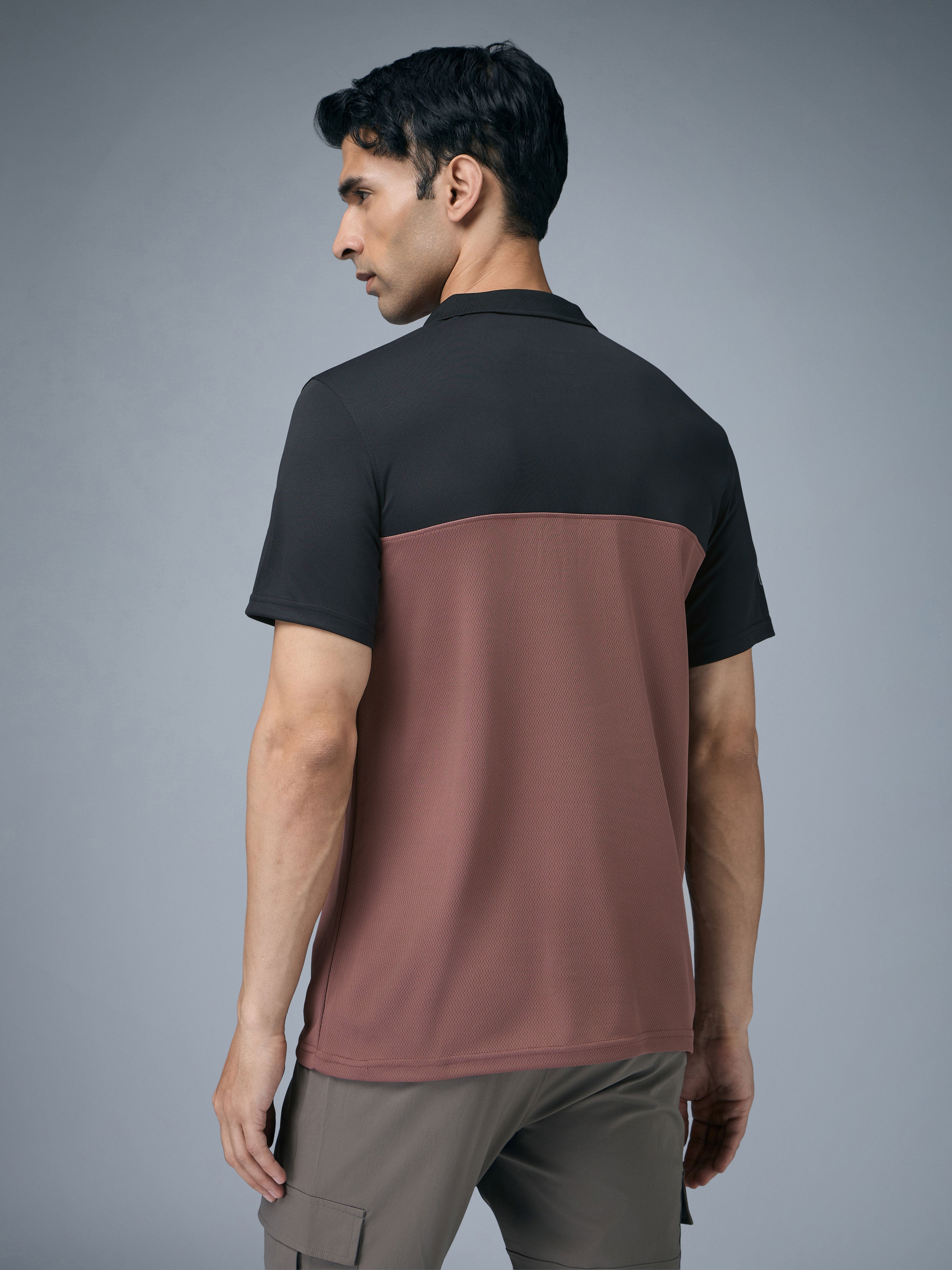 Technosport Collar Neck Tshirt (Techno Cool) - OR13 - OX BLOOD RED