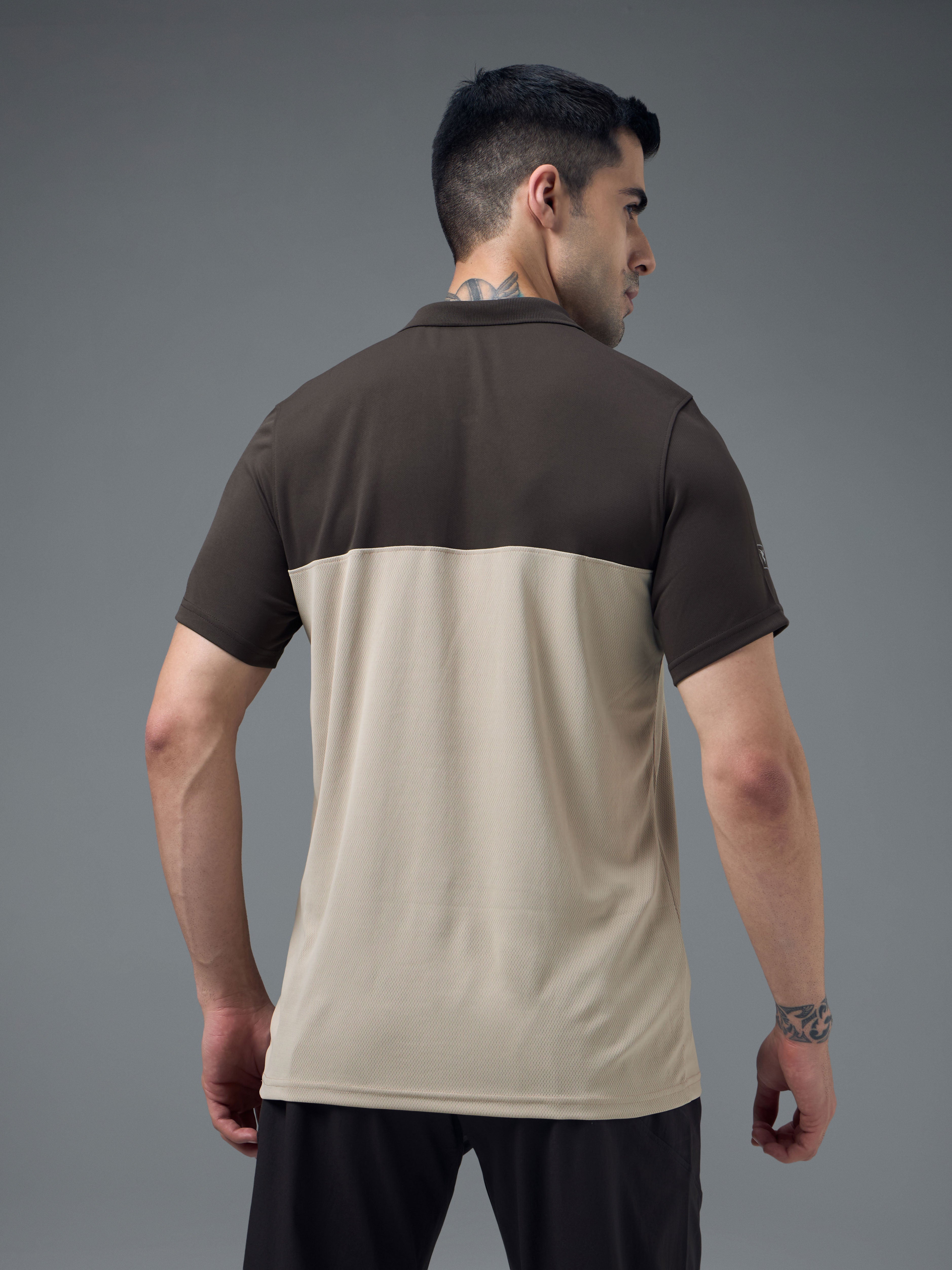 Technosport Collar Neck Tshirt (Techno Cool) - OR13 - OYSTER GRAY