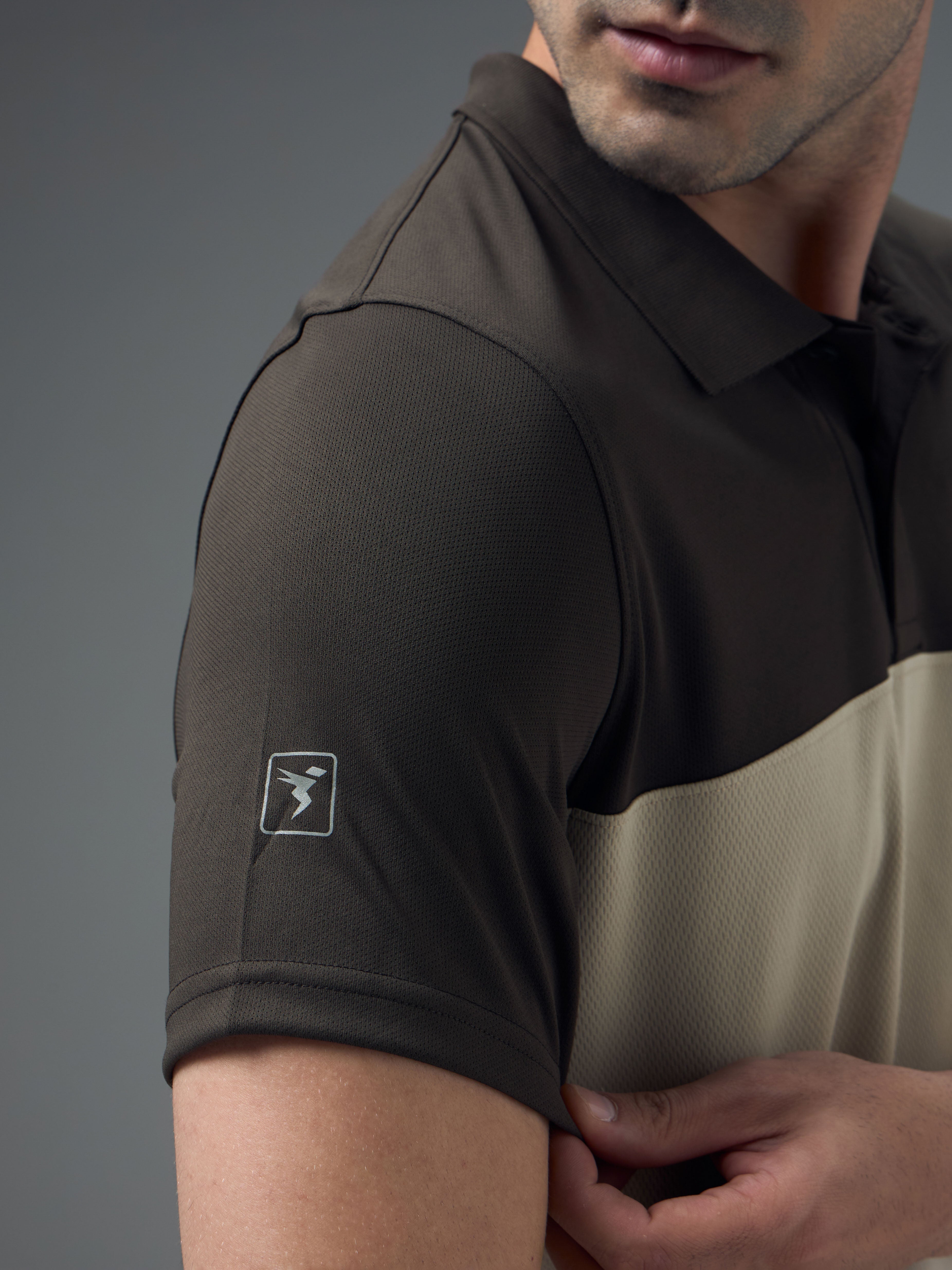 Technosport Collar Neck Tshirt (Techno Cool) - OR13 - OYSTER GRAY