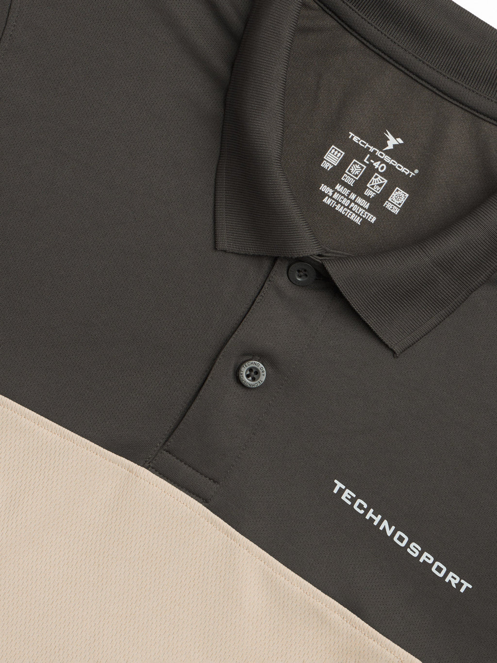 Technosport Collar Neck Tshirt (Techno Cool) - OR13 - OYSTER GRAY