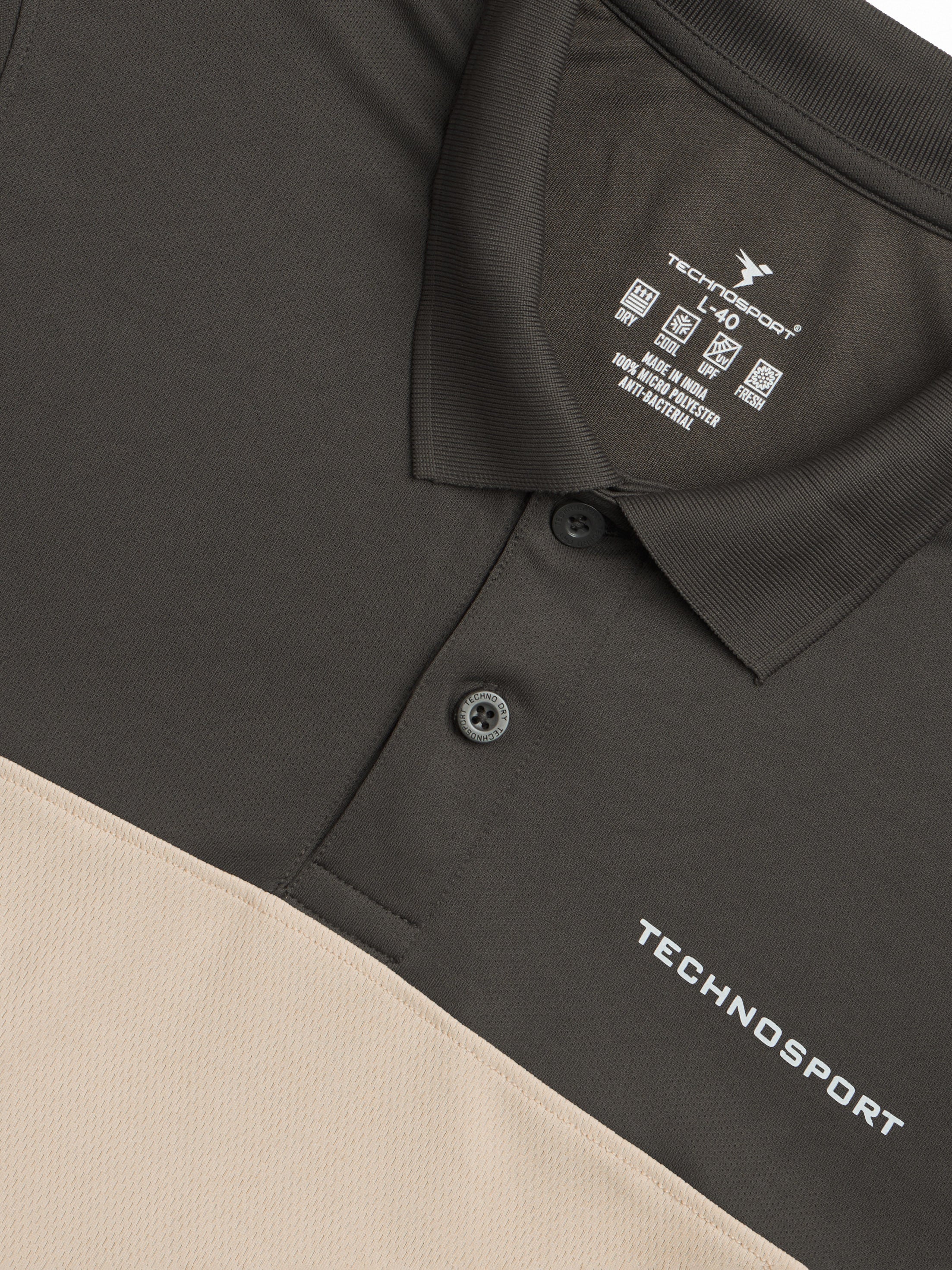 Technosport Collar Neck Tshirt (Techno Cool) - OR13 - OYSTER GRAY